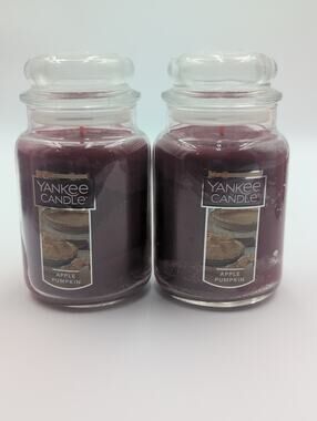 LOT OF 2 Yankee Candle APPLE PUMPKIN Large Jar 22oz Unburned NEW